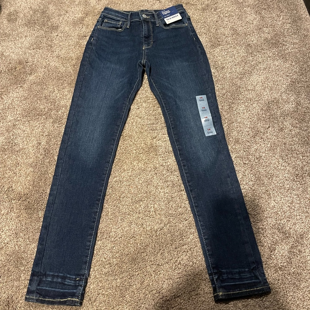 Old Navy Girls Deep Indigo High Rise Rockstar Jeggings